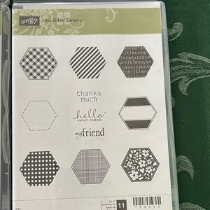 Stampin' Up! Six-Sided Sampler Stamp Set - Hexagon Designs thanks hello friend